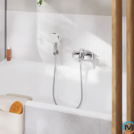 Смеситель для ванны Grohe Cubeo однорычажный хром, фото , изображение 5