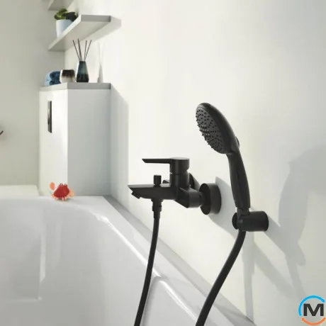 Смеситель для ванны Grohe Ozanne однорычажный черный матовый, фото , изображение 5