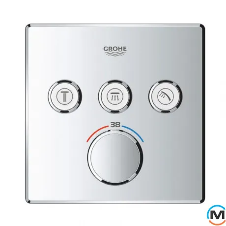 Термостат для душа скрытого монтажа Grohe Grohtherm SmartControl внешняя часть хром, фото , изображение 2