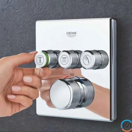 Термостат для душа скрытого монтажа Grohe Grohtherm SmartControl внешняя часть хром, фото , изображение 3