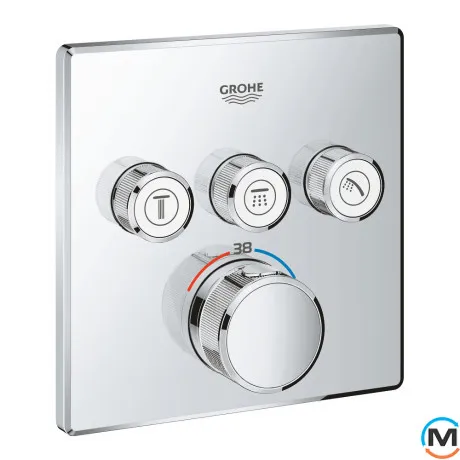 Термостат для душа скрытого монтажа Grohe Grohtherm SmartControl внешняя часть хром, фото 
