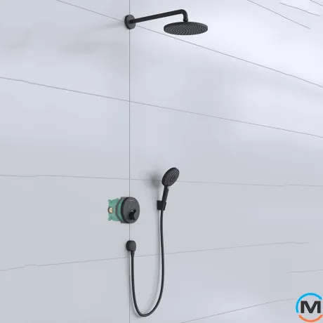 Душевая система Hansgrohe Raindance S 240 1jet ShowerSelect S 8 в1 черный матовый, фото , изображение 3