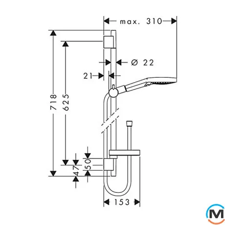 Душевая система Hansgrohe Raindance Select S 120 3jet PowderRain 65 хром, фото , изображение 3