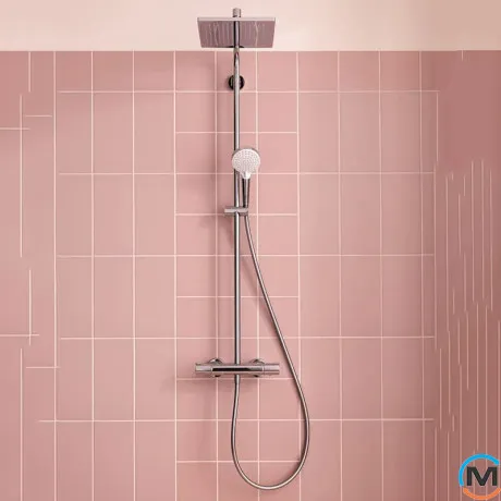 Душевая система Hansgrohe Showerpipe Crometta E240 1jet с термостатом хром, фото , изображение 2