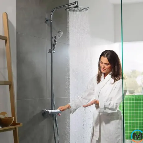 Душевая система Hansgrohe Showerpipe Crometta S240 1jet с термостатом хром, фото , изображение 3
