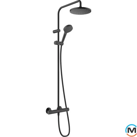 Душевая система Hansgrohe Vernis Blend Showerpipe 200 1jet EcoSmart с термостатом Matt Black, фото 