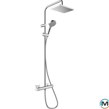 Душевая система Hansgrohe Vernis Shape Showerpipe 230 1jet EcoSmart с термостатом хром, фото 