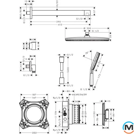 Душевой комплект Hansgrohe Raindance Alive S 300 1jet 6 в1 Chrome, фото , изображение 2