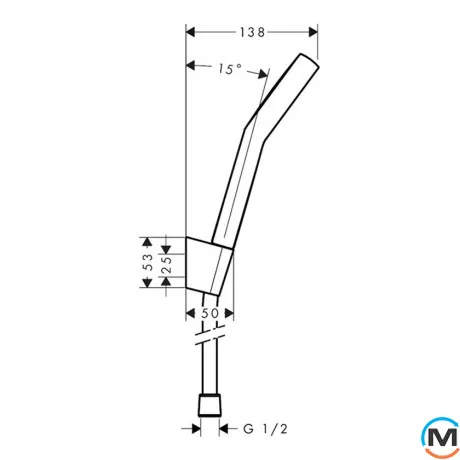 Душевой набор Hansgrohe Activera Select S 2jet EcoSmart Porter 1.25 см Chrome, фото , изображение 5