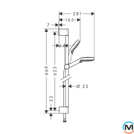 Душевой набор Hansgrohe Croma Select S Vario белый/хром, фото , изображение 3
