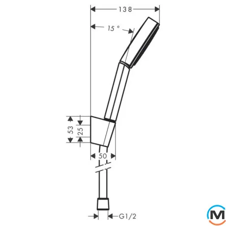 Душевой набор Hansgrohe Pulsify 105 1jet хром, фото , изображение 2