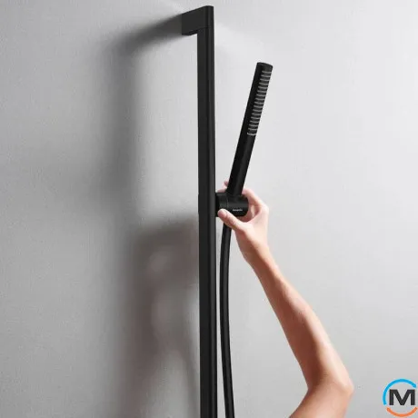Душевой набор Hansgrohe Pulsify E 100 1jet EcoSmart 65 см Matt Black, фото , изображение 2
