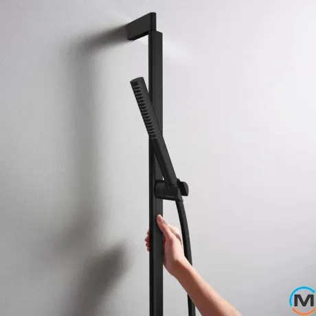 Душевой набор Hansgrohe Pulsify E 100 1jet EcoSmart 65 см Matt Black, фото , изображение 3