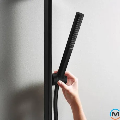 Душевой набор Hansgrohe Pulsify E 100 1jet EcoSmart 65 см Matt Black, фото , изображение 4