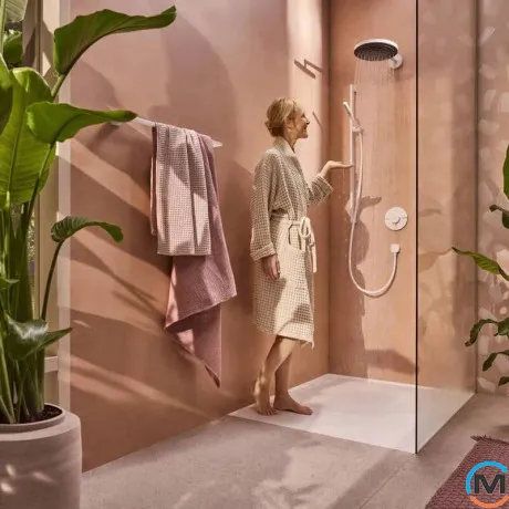 Душевой набор Hansgrohe Pulsify S 100 1jet EcoSmart 65 см Matt White, фото , изображение 5