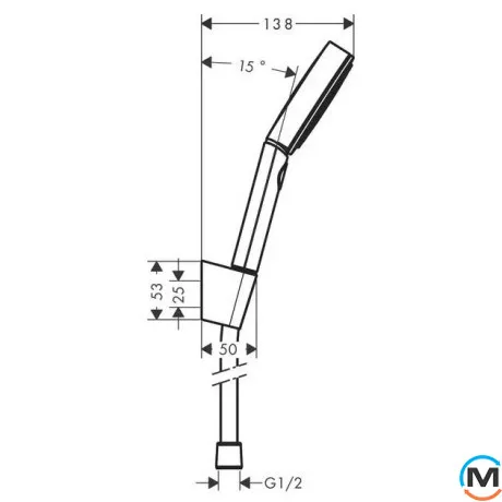 Душевой набор Hansgrohe Pulsify Select Relaxation 105 3jet Porter 1.25 м белый матовый, фото , изображение 2