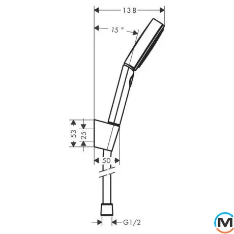 Душевой набор Hansgrohe Pulsify Select Relaxation 105 EcoSmart 3jet Porter 1.6 м Matt Black, фото , изображение 2
