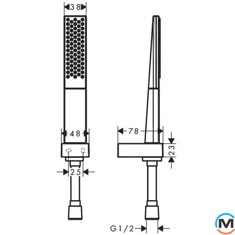 Душевой набор Hansgrohe Rainfinity 100 1jet Porter Matt White, фото , изображение 2