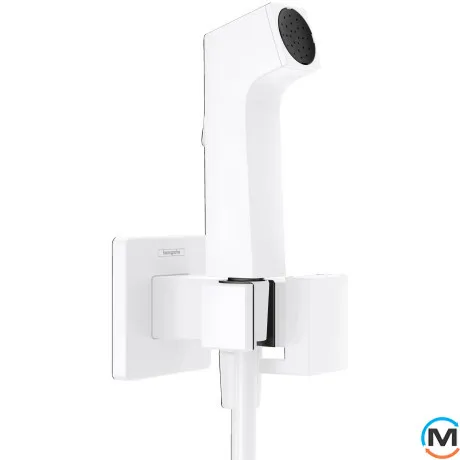 Комплект гигиенического душа Hansgrohe E EcoSmart+ на смешанную воду Matt White, фото 