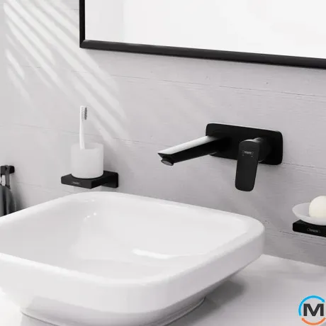 Смеситель для умывальника Hansgrohe Logis черный матовый, фото , изображение 2