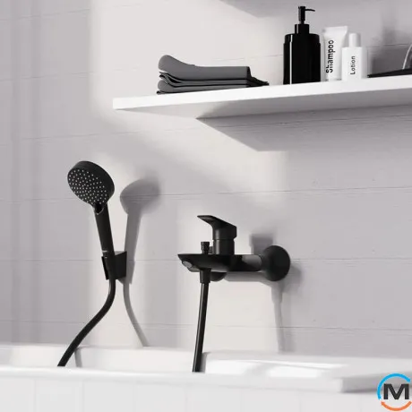 Смеситель Hansgrohe Logis для ванны Matt Black, фото , изображение 2