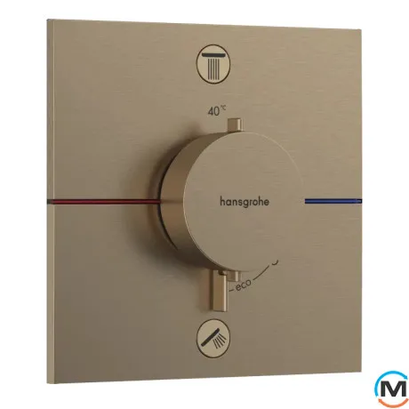 Термостат Hansgrohe скрытого монтажа ShowerSelect Comfort E на 2 функции Brushed Bronze, фото 
