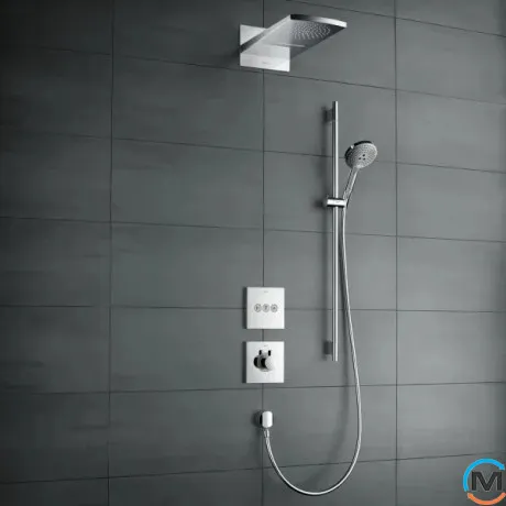 Термостат скрытого монтажа Hansgrohe ShowerSelect High fow Brushed Black Chrome, фото , зображення 2
