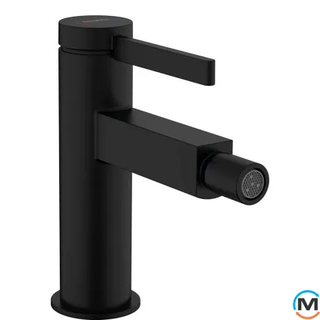 Смеситель для биде Hansgrohe Finoris с донным клапаном push-open черный матовый, фото 