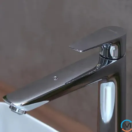 Смеситель на умывальник Hansgrohe Talis E 240 с донным клапаном черный глянцевый, фото , зображення 2