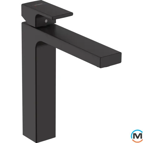 Смеситель для умывальника Hansgrohe Vernis Shape 190 с донным клапаном pop-up черный матовый, фото 