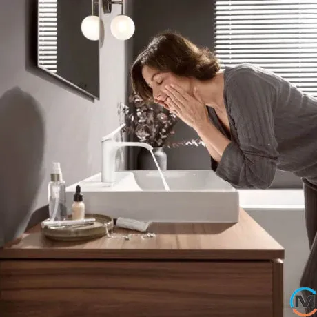 Смеситель для умывальника Hansgrohe Vivenis 110 с донным клапаном pop-up черный матовый, фото , изображение 5