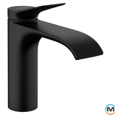 Смеситель для умывальника Hansgrohe Vivenis 110 с донным клапаном pop-up черный матовый, фото 