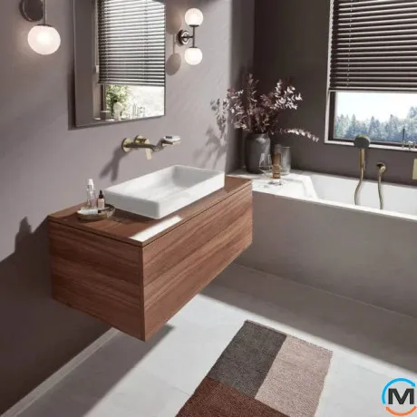 Смеситель для умывальника Hansgrohe Vivenis 195 со стены Brushed Bronze, фото , изображение 2