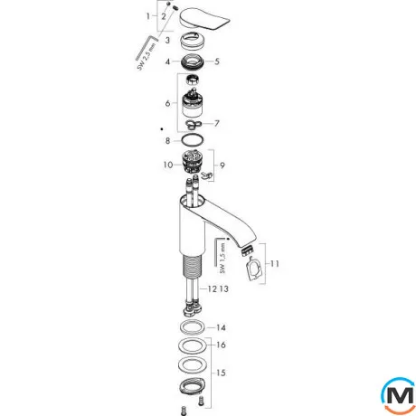 Смеситель для умывальника Hansgrohe Vivenis 250 Chrome, фото , зображення 8
