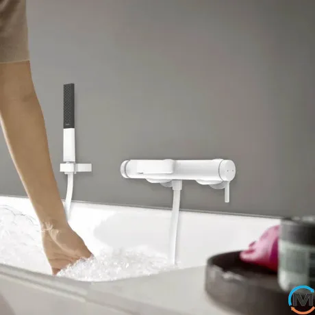 Смеситель для ванны Hansgrohe Finoris белый матовый, фото , изображение 2