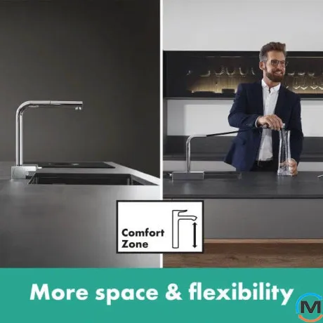 Смеситель кухонный Hansgrohe Aguno Select 250 2jet с вытяжным изливом Sbox хром, фото , зображення 6