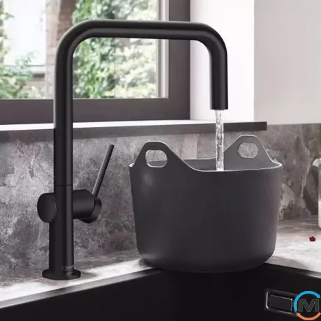 Смеситель кухонный Hansgrohe Talis M54 U 220 EcoSmart Matt Black, фото , зображення 3