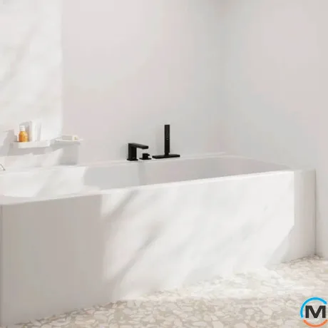 Смеситель на край ванны Hansgrohe Tecturis E врезной на 3 отверстия с sBox Matt White, фото , изображение 2