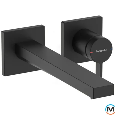 Смеситель Hansgrohe Tecturis E 225 для умывальника из стены Matt Black, фото 