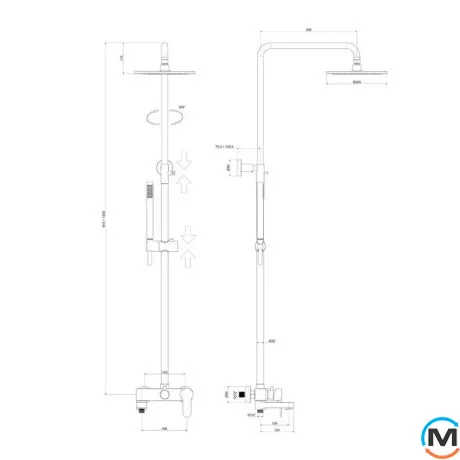 Душевая система Paffoni BLU черный матовый, фото , изображение 3