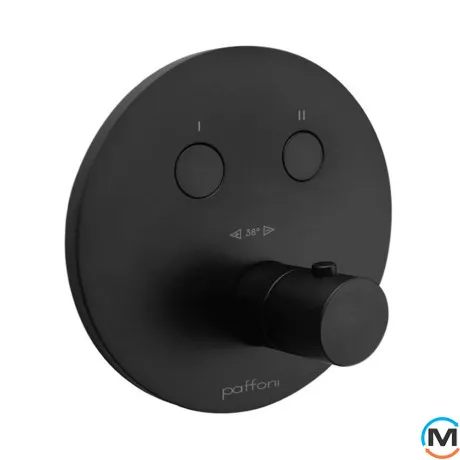 Термостат для душа Paffoni Compact box скрытого монтажа (2 функции) черный матовый, фото 