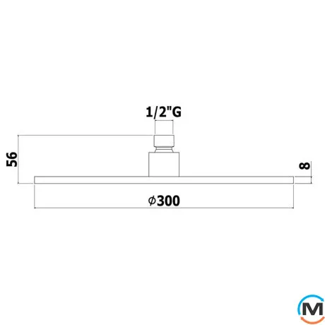 Верхний душ Paffoni Master King 300 мм черный, фото , изображение 3