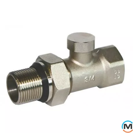 Кран Royal Thermo вентильный на обратную подводку прямой 1/2 ", Диаметр резьбы: 1/2", Исполнение: Прямой, Цвет: Никелированный, фото 