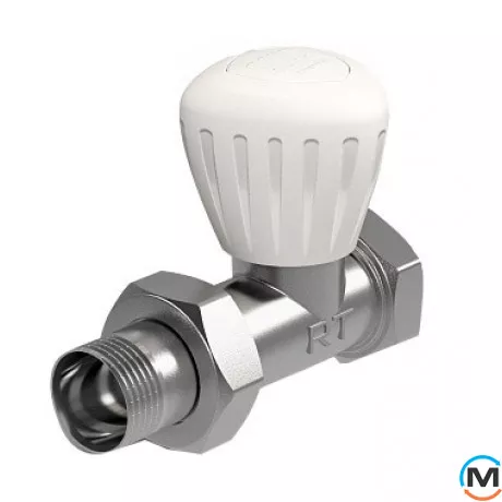 Кран Royal Thermo вентильный ручного регулирования прямой 1/2 ", Диаметр резьбы: 1/2", Исполнение: Прямой, Цвет: Никелированный, фото 