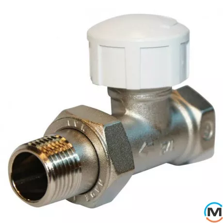 Кран Royal Thermo вентильный термостатический прямой для радиатора 1/2 ", Диаметр резьбы: 1/2", Исполнение: Прямой, Цвет: Никелированный, фото 