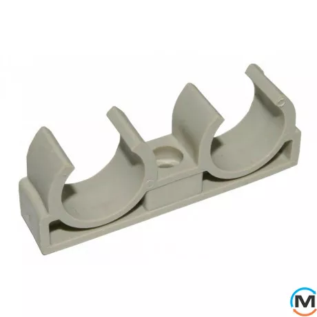 Поліпропіленове кріплення Berkeplastik подвійне 32 мм, Варіант: Подвійне, Діаметр (мм): 32, фото 