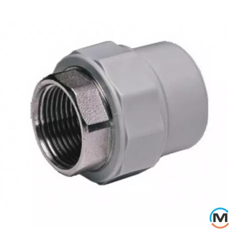 Полипропиленовая муфта Berkeplastik комб. В.Р. под ключ 90x3", Вариант: Под ключ, Тип резьбы: Внутренняя, Диаметр резьбы: 3", Диаметр (мм): 90, фото 