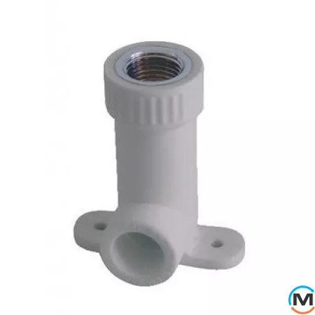 Поліпропіленовий кут Berkeplastik настінний подовжений В.Р. 20x1/2", Варіант: Подовжений, Тип різьблення: Внутрішня, Діаметр різьблення: 1/2", Діаметр (мм): 20, Робочий тиск (бар): 25, фото 