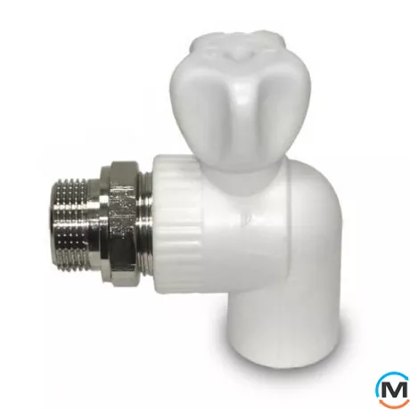 Поліпротиленовий вентиль Berkeplastik кутовий для радіаторів 20x1/2", фото 