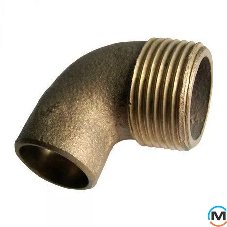 Коліно мідне IBP 90° ПхНР 18 - 1/2", Варіант: Просте, Градус (град.): 90, Тип різьблення: Зовнішня, Діаметр різьблення: 1/2", Діаметр (мм): 18, фото 